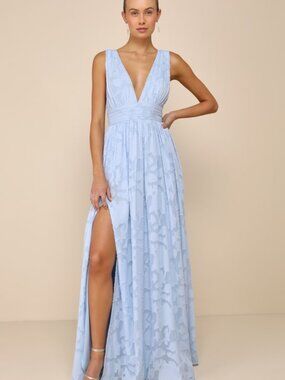 garden of passion blue floral print organza maxi dress Lulus | Dresses | Nwt L 100% Polyester Size_US 4 What to Wear to Primary colour:Green
